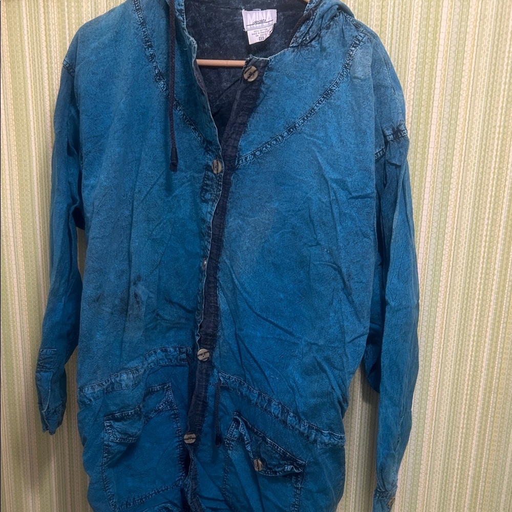 Blue Denim Women's Varsity Jacket